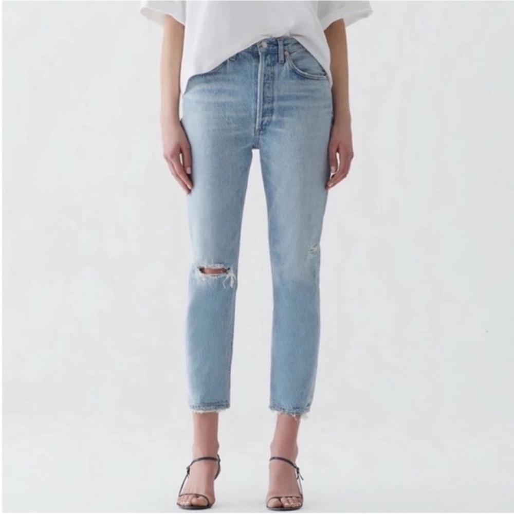 AGOLDE Riley High Rise Straight Crop in Shatter - Size 26